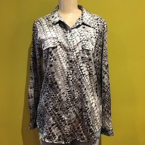 Sold Calvin Klein Sz L Black Long Shirt Blouse